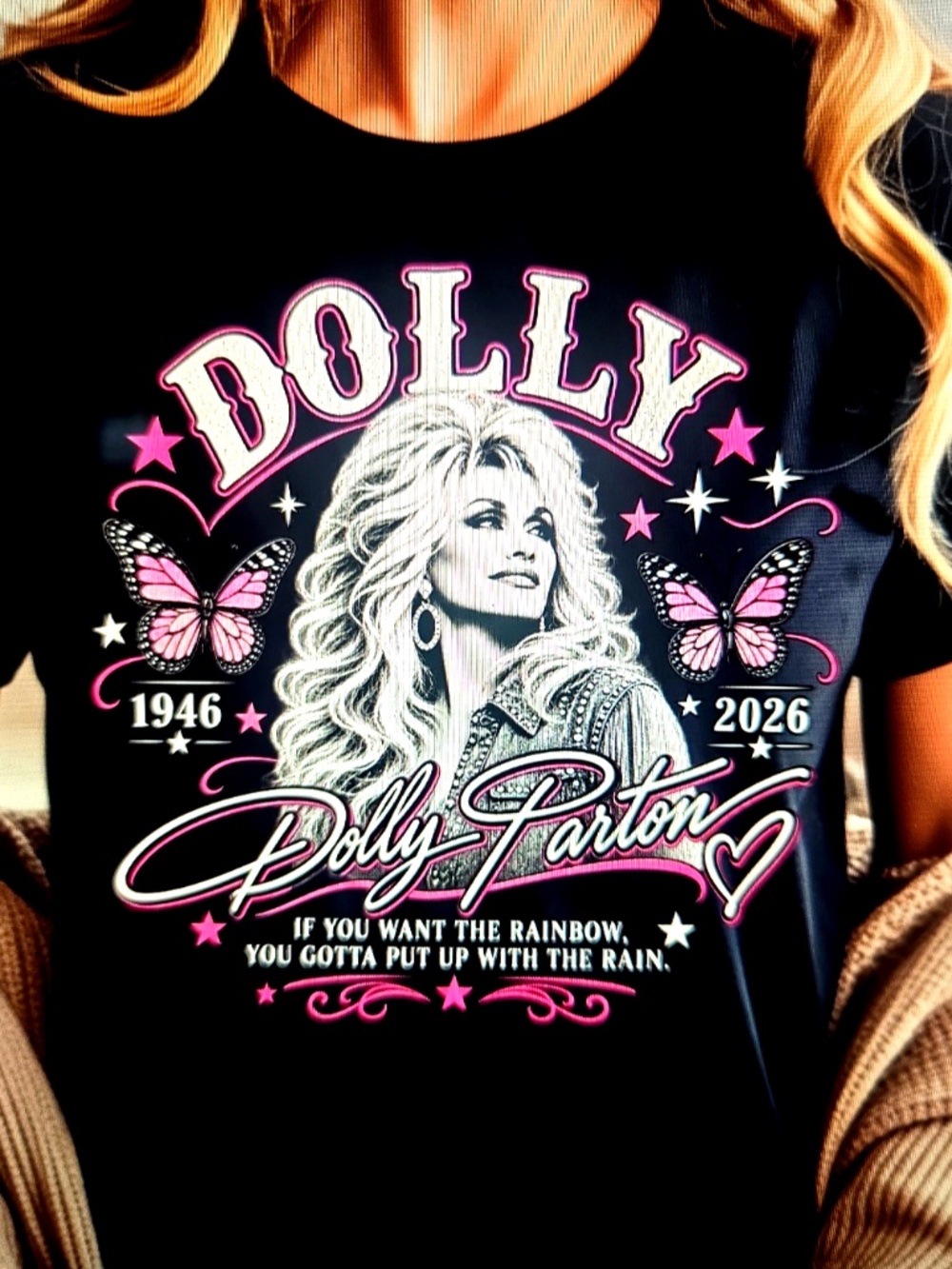 Dolly Parton Shirt Size X-Large Adult unisex Black